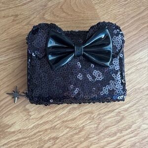 Loungefly Black Sequin Wallet with Bow
